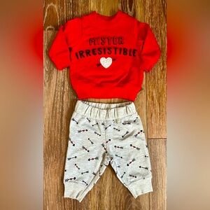 Carter’s “Mr. Irresistible” Crewneck Sweater & Jogger Valentines Day Set 3M